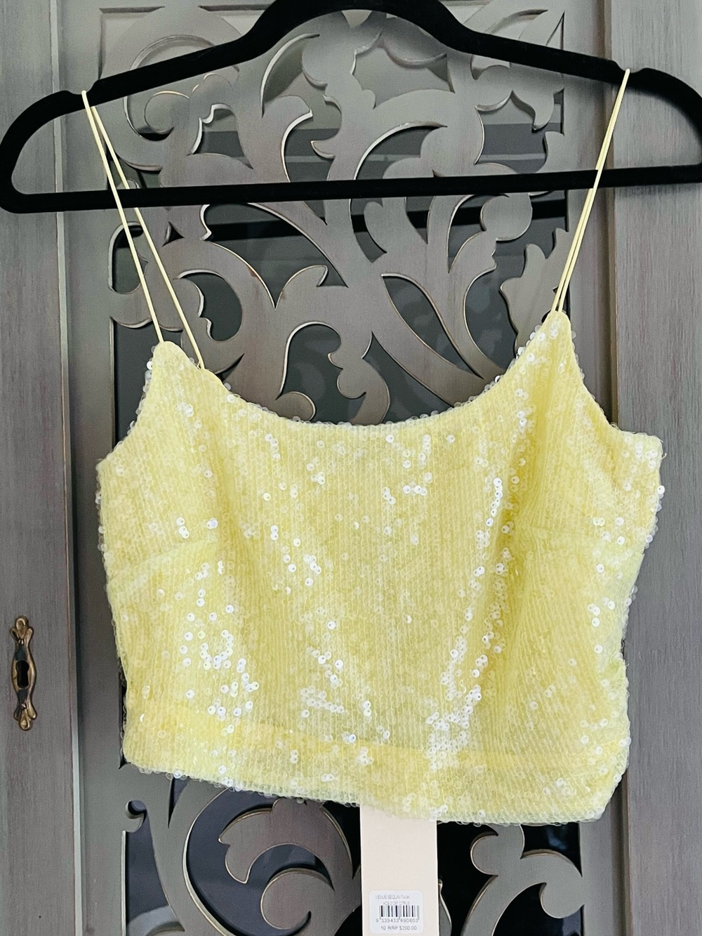 NWT Bec + Bridge Venus Sequin Tank Citrus 6